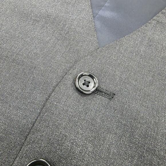 J Crew Vest Mens Small Gray Charcoal Loro Piana Super 120s Wool Dress Waistcoat - Picture 11 of 16